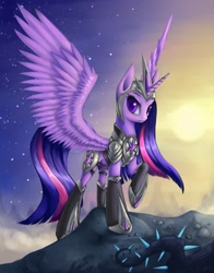 Size: 1350x1725 | Tagged: safe, artist:asimos, character:twilight sparkle, character:twilight sparkle (alicorn), species:alicorn, species:pony, episode:princess twilight sparkle, g4, my little pony: friendship is magic, armor, female, helmet, mare, solo