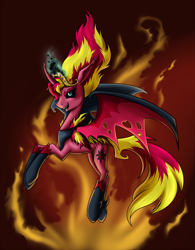 Size: 1800x2311 | Tagged: safe, artist:28gooddays, character:sunset satan, character:sunset shimmer, species:pony, g4, my little pony:equestria girls, demon, female, ponified, solo, sunset satan