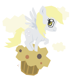 Size: 3195x3370 | Tagged: safe, artist:kna, character:derpy hooves, species:pegasus, species:pony, female, giant muffin, mare, muffin, solo