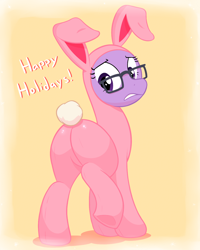 Size: 1040x1300 | Tagged: safe, artist:acstlu, character:twilight sparkle, a christmas story, bunny costume, bunny pajamas, clothing, female, glasses, pink nightmare, plot, solo