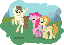 Size: 5667x3945 | Tagged: safe, artist:emkay-mlp, character:pinkie pie, character:pound cake, character:pumpkin cake, adult, cake twins, older, siblings, trio, twins