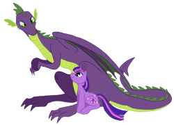 Size: 704x508 | Tagged: safe, artist:c-puff, character:spike, character:twilight sparkle, adult, older, simple background, transparent background