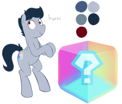 Size: 1280x1085 | Tagged: safe, artist:acstlu, oc, oc only, oc:philly, cutie mark, derp, item box, mario kart, philly, question mark, reference sheet, solo