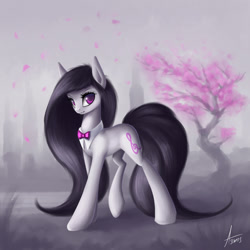 Size: 1200x1200 | Tagged: safe, artist:asimos, character:octavia melody, species:earth pony, species:pony, cherry blossoms, cherry tree, cute, female, long mane, long tail, mare, solo, tavibetes, tree