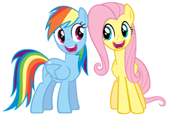 Size: 6500x4529 | Tagged: safe, artist:stabzor, character:fluttershy, character:rainbow dash, episode:may the best pet win, g4, my little pony: friendship is magic, absurd resolution, faec, simple background, transparent background, vector