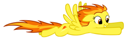 Size: 6000x1900 | Tagged: safe, artist:stabzor, character:spitfire, female, flying, simple background, solo, spread wings, transparent background, vector, windswept mane, wings