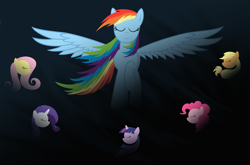 Size: 2000x1317 | Tagged: safe, artist:stabzor, character:applejack, character:fluttershy, character:pinkie pie, character:rainbow dash, character:rarity, character:twilight sparkle, mane six, vector