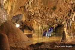 Size: 1115x743 | Tagged: safe, artist:digitalpheonix, artist:stabzor, artist:yetioner, character:rarity, character:sweetie belle, cave, irl, light, photo, ponies in real life, shadow, solo, vector, water