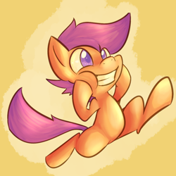 Size: 500x500 | Tagged: safe, artist:spanish-scoot, character:scootaloo, species:pegasus, species:pony, g4, bipedal, female, filly, running, solo