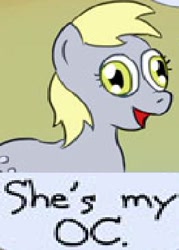 Size: 262x365 | Tagged: safe, artist:fadri, character:derpy hooves, species:pegasus, species:pony, expand dong, exploitable meme, female, mare, meme, solo