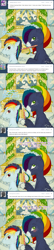Size: 541x2487 | Tagged: safe, artist:tinuleaf, oc, oc only, oc:cloud puff, oc:sunrise brisk, parent:rainbow dash, parent:soarin', parents:soarindash, ask, ask rainbow dash family, blushing, brother and sister, comic, hairbrush, offspring, tumblr