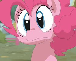 Size: 1280x1024 | Tagged: safe, artist:sunibee, character:pinkie pie, female, frown, solo, wide eyes