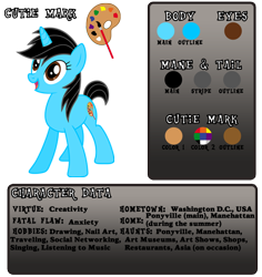 Size: 720x763 | Tagged: safe, artist:iheartjapan789, oc, oc only, oc:andrea, species:pony, species:unicorn, reference sheet, solo, strange