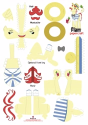 Size: 2457x3493 | Tagged: safe, artist:kna, character:flam, high res, papercraft, template