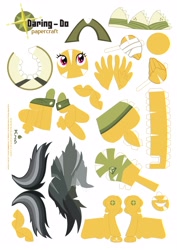 Size: 2480x3507 | Tagged: safe, artist:kna, character:daring do, high res, papercraft, template