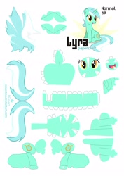 Size: 2483x3507 | Tagged: safe, artist:kna, character:lyra heartstrings, high res, papercraft, template