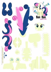 Size: 2483x3507 | Tagged: safe, artist:kna, character:bon bon, character:sweetie drops, high res, papercraft, template