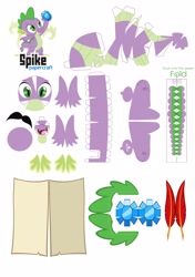 Size: 2465x3509 | Tagged: safe, artist:kna, character:spike, high res, papercraft, template