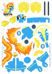Size: 2503x3507 | Tagged: safe, artist:kna, character:spitfire, high res, papercraft, template