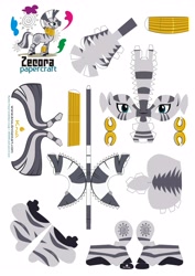 Size: 2479x3499 | Tagged: safe, artist:kna, character:zecora, species:zebra, high res, papercraft, template