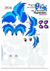 Size: 2480x3507 | Tagged: safe, artist:kna, character:dj pon-3, character:vinyl scratch, high res, papercraft, template