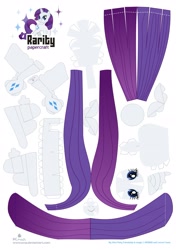 Size: 2471x3516 | Tagged: safe, artist:kna, character:rarity, high res, papercraft, template
