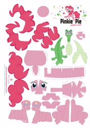 Size: 3316x4698 | Tagged: safe, artist:kna, character:gummy, character:pinkie pie, papercraft, template