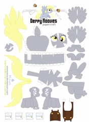 Size: 2487x3523 | Tagged: safe, artist:kna, character:derpy hooves, species:pegasus, species:pony, female, high res, mare, papercraft, template