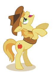 Size: 2043x2810 | Tagged: safe, artist:kna, character:braeburn, species:earth pony, species:pony, clothing, cowboy hat, hat, high res, male, rearing, simple background, solo, stallion, transparent background, vector