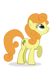 Size: 2386x3246 | Tagged: safe, artist:kna, character:carrot top, character:golden harvest, species:earth pony, species:pony, background pony, cute, female, high res, looking up, mare, raised hoof, simple background, solo, transparent background, vector