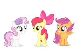 Size: 3493x2474 | Tagged: safe, artist:kna, character:apple bloom, character:scootaloo, character:sweetie belle, species:pegasus, species:pony, cutie mark crusaders, high res, simple background, transparent background, vector