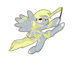 Size: 2614x2120 | Tagged: safe, artist:kna, character:derpy hooves, species:pegasus, species:pony, female, high res, mare, ribbon, solo