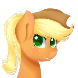 Size: 2000x2000 | Tagged: safe, artist:chiweee, part of a set, character:applejack, alternate hairstyle, female, simple background, solo, transparent background