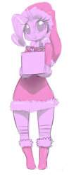Size: 549x1403 | Tagged: safe, artist:sunibee, character:rarity, species:anthro, christmas, female, solo