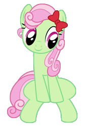 Size: 5494x8192 | Tagged: safe, artist:thatguy1945, character:florina tart, species:earth pony, species:pony, absurd resolution, apple family member, background pony, bow, female, hair bow, mare, simple background, solo, transparent background, vector