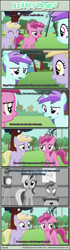 Size: 1024x3653 | Tagged: safe, artist:tritebristle, character:dinky hooves, character:liza doolots, character:minuette, character:petunia, character:ruby pinch, character:tootsie flute, comic:heartstrings, comic, jaded pinch, projector