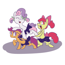 Size: 1000x1000 | Tagged: safe, artist:ponygoggles, character:apple bloom, character:scootaloo, character:sweetie belle, species:earth pony, species:pegasus, species:pony, species:unicorn, cheerleader, cutie mark crusaders, female, filly, no pupils