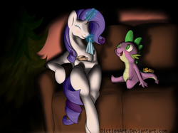 Size: 1024x767 | Tagged: safe, artist:diction, character:rarity, character:spike, ship:sparity, female, male, present, shipping, straight