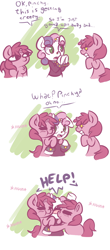Size: 490x1118 | Tagged: safe, artist:haute-claire, character:ruby pinch, character:sweetie belle, meanie belle, :t, ask, ask ruby pinch, blushing, clothing, comic, cute, duality, eyes closed, eyes on the prize, frown, grin, hape, help, horn piercing, hug, open mouth, ponidox, self ponidox, smiling, starry eyes, tumblr, underhoof, wide eyes, wingding eyes