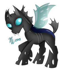 Size: 720x780 | Tagged: safe, artist:mychelle, species:changeling, looking at you, solo