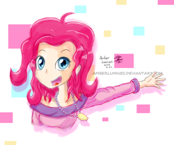 Size: 1500x1256 | Tagged: safe, artist:vanillafox2035, character:pinkie pie, species:human, female, humanized, solo