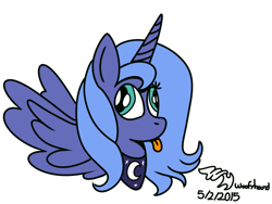 Size: 1024x768 | Tagged: safe, artist:xwoofyhoundx, character:princess luna, species:alicorn, species:pony, 2spooky, derp, female, filly, s1 luna, solo, tongue out, woona