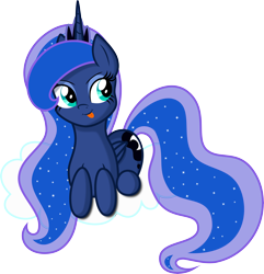 Size: 9650x10000 | Tagged: safe, artist:kysss90, character:princess luna, species:pony, absurd resolution, cloud, cute, female, prone, silly, silly pony, simple background, solo, tongue out, transparent background, vector