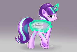 Size: 1600x1080 | Tagged: safe, artist:anti1mozg, character:starlight glimmer, episode:the cutie map, g4, my little pony: friendship is magic, dat towelin', female, magic, scene interpretation, solo, towel, towel flossing