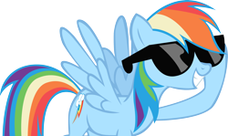 Size: 3748x2232 | Tagged: safe, artist:emkay-mlp, character:rainbow dash, high res, simple background, sunglasses, transparent background, vector