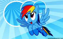 Size: 1920x1200 | Tagged: safe, artist:flipsideequis, artist:stabzor, character:rainbow dash, female, flying, solo, wallpaper