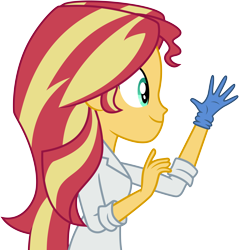 Size: 9553x10000 | Tagged: safe, artist:kysss90, character:sunset shimmer, episode:the science of magic, equestria girls:friendship games, g4, my little pony: equestria girls, my little pony:equestria girls, .svg available, absurd resolution, clothing, female, gloves, inkscape, lab coat, latex gloves, rubber gloves, simple background, solo, sunset the science gal, transparent background, vector