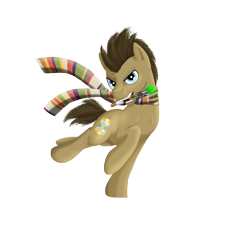 Size: 3305x3265 | Tagged: safe, artist:tsand106, character:doctor whooves, character:time turner, species:pony, clothing, doctor who, male, scarf, simple background, solo, sonic screwdriver, stallion, transparent background