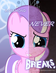 Size: 2000x2577 | Tagged: safe, artist:starbat, character:diamond tiara, episode:crusaders of the lost mark, g4, my little pony: friendship is magic, cute, diamondbetes, sad, two sided posters, two sides