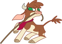Size: 1024x723 | Tagged: safe, artist:perplexedpegasus, community related, character:arizona cow, species:cow, them's fightin' herds, bandana, cloven hooves, female, simple background, transparent background, vector